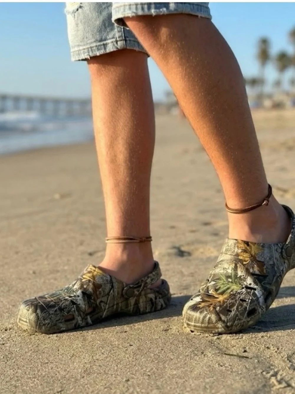 Rugged Shark Kids Camouflage Slip-On Eva Clogs - Green/Brown